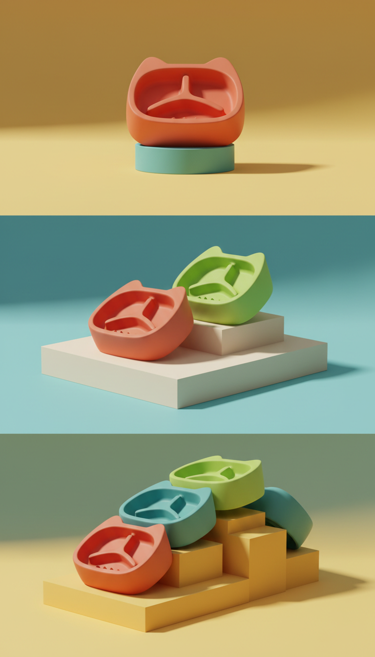 Silicone Cat Feeding Bowl Easy-Clean